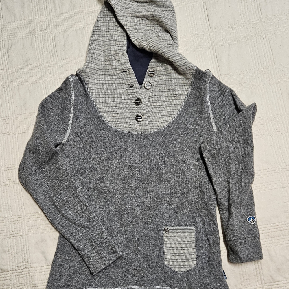 Kuhl Chianti Fleece Gray Hooded Women's Sweater, Size Small